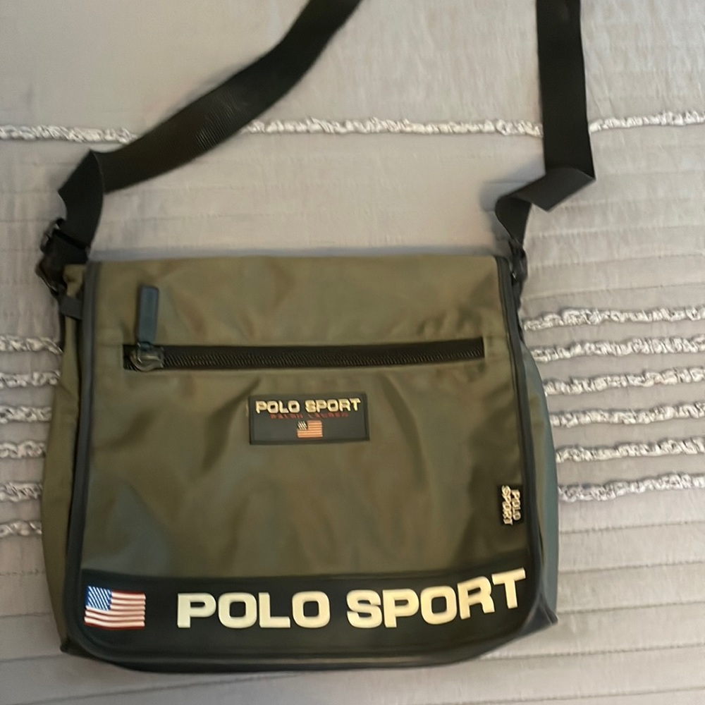 Old school polo sport messenger bag.  Older but still in good condition.